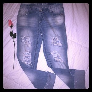 Distressed Cuffed Jeans